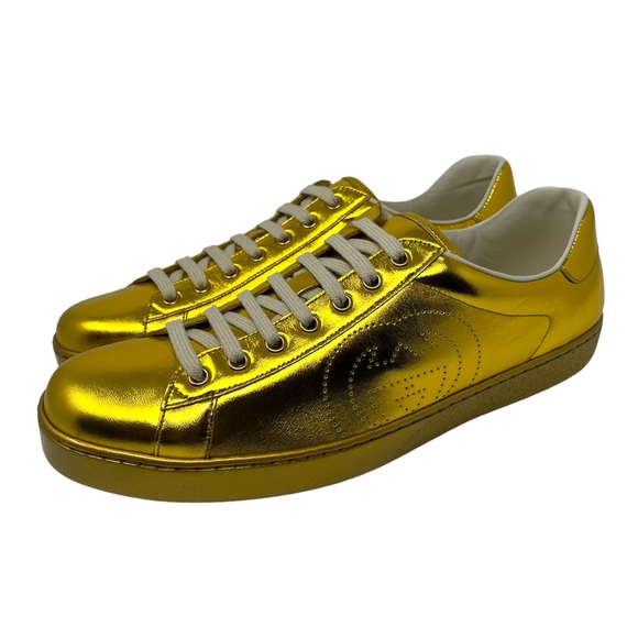 GUCCI Ace Gold Metallic Low-Top Sneaker 599147 - Picture 1 of 13